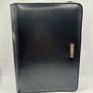 DAY RUNNER Planner Black Zip-Around 7-Ring Binder 5.5x8.5 Faux Leather Inserts